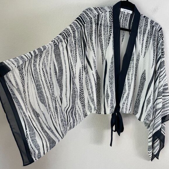 Rose+Olive Womens Medium Kimono Cardigan Shrug Top Tie Front - Picture 10 of 11